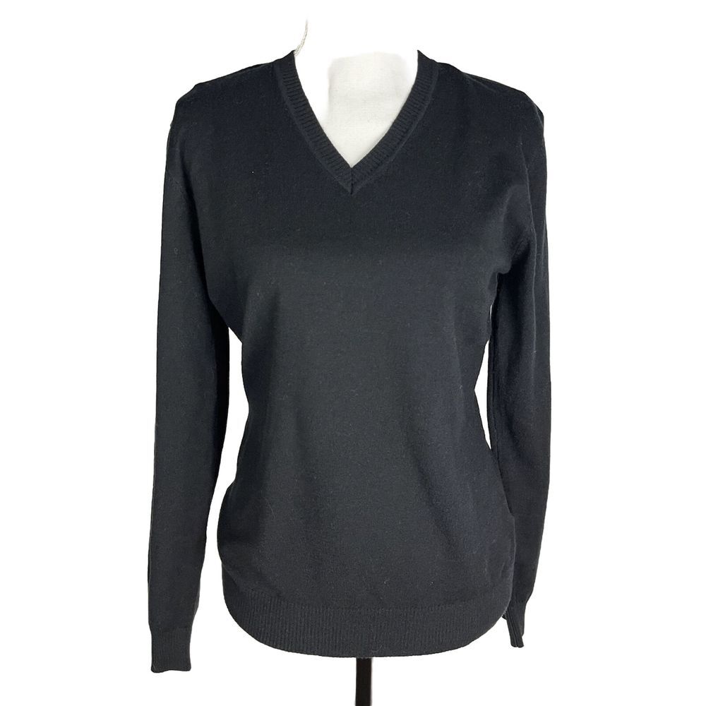 Urban Coco Sweater Women's‎ Size M Black V-Neck Basic Soft Cozy Comfort